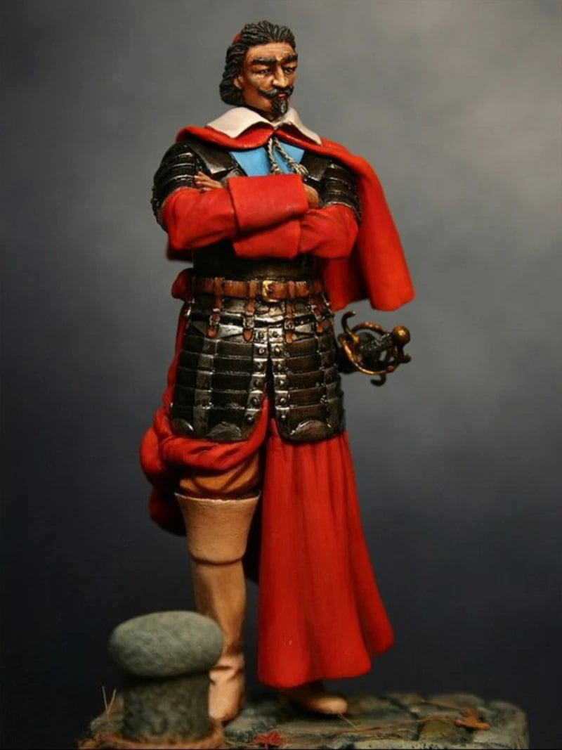 Renaissance/Early Modern Period Figure with Cape and Stone Base 75mm Resin Kit - resin model view 2