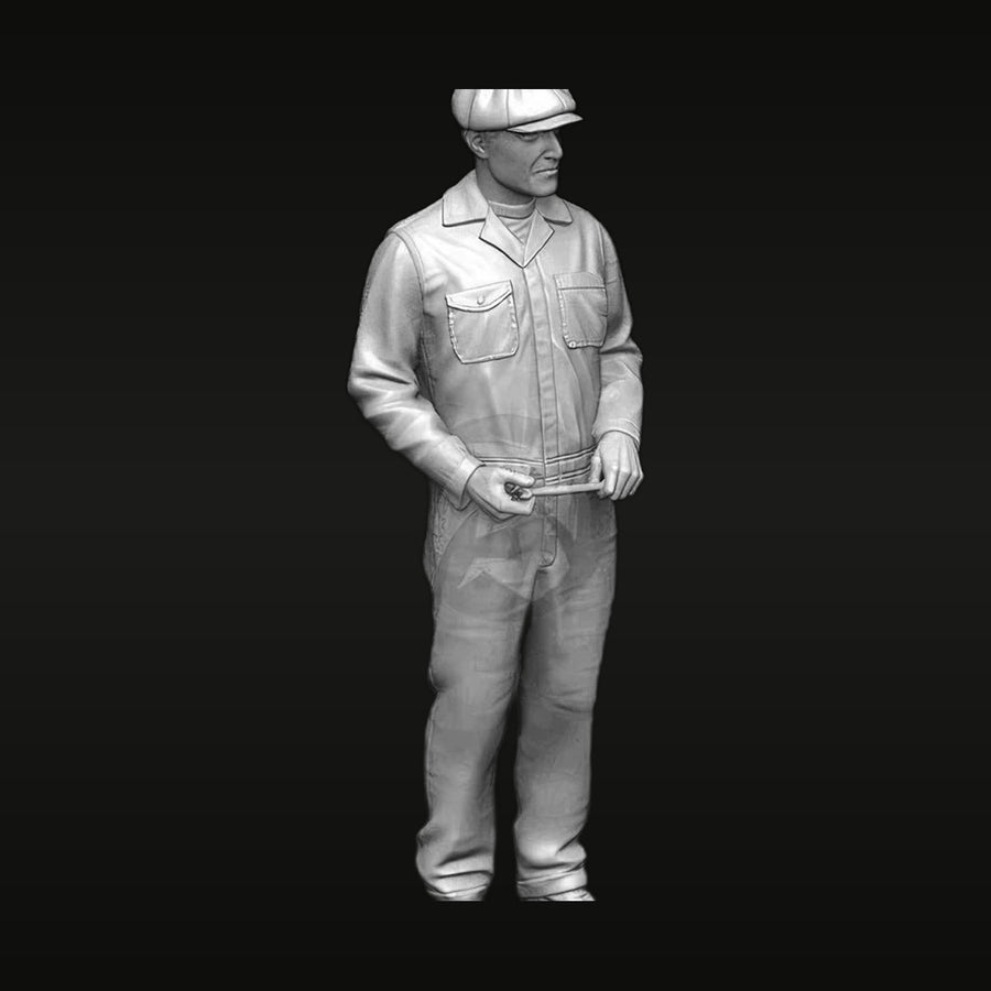 Modern Military Mechanic with Hard Hat 1/35 Resin Figure - unpainted resin model kit
