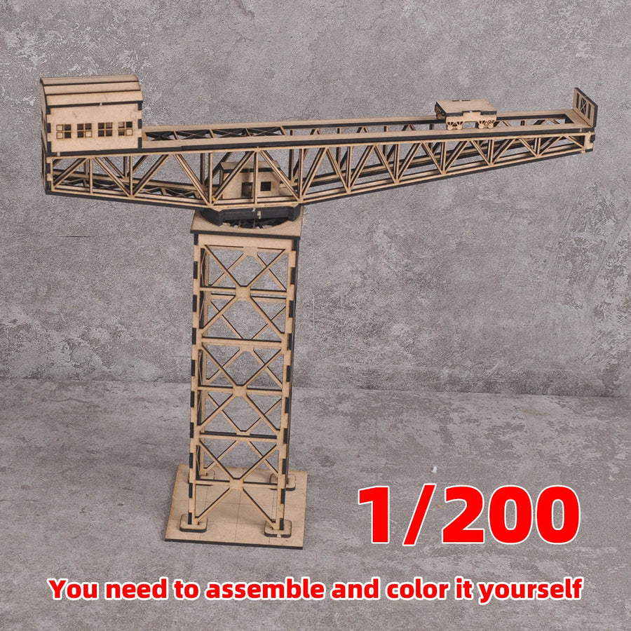 Assembly Architectural Model Sand Table Dock Naval Base Tower Crane Diorama Scale Model Kit 1/200