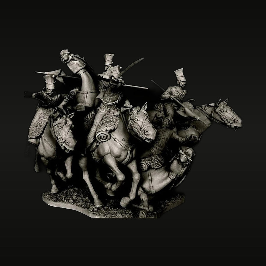 WWI Ottoman Cavalry Officer Set 5 Mounted Figures 1/24 Resin Kit - unpainted resin model kit