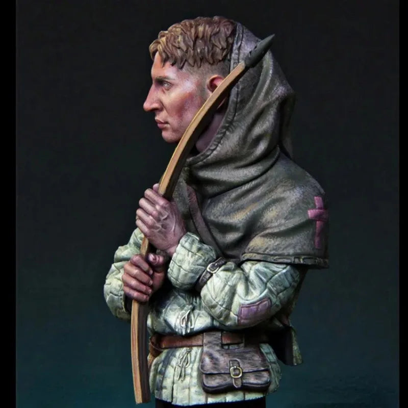 Fantasy Elf Archer with Longbow 1/12 Resin Bust - resin model view 2