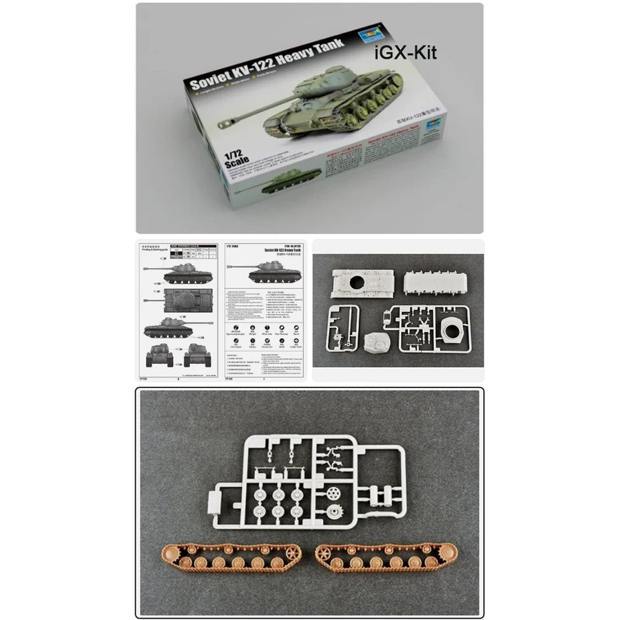 Trumpeter 07128 1:72 Scale Soviet KV122 KV-122 Heavy Tank Vehicle Assembly Plastic Model Building Kit