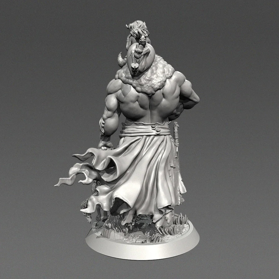 Fantasy Barbarian Warrior Bust with Horned Helm 38mm Resin Kit - resin model view 4