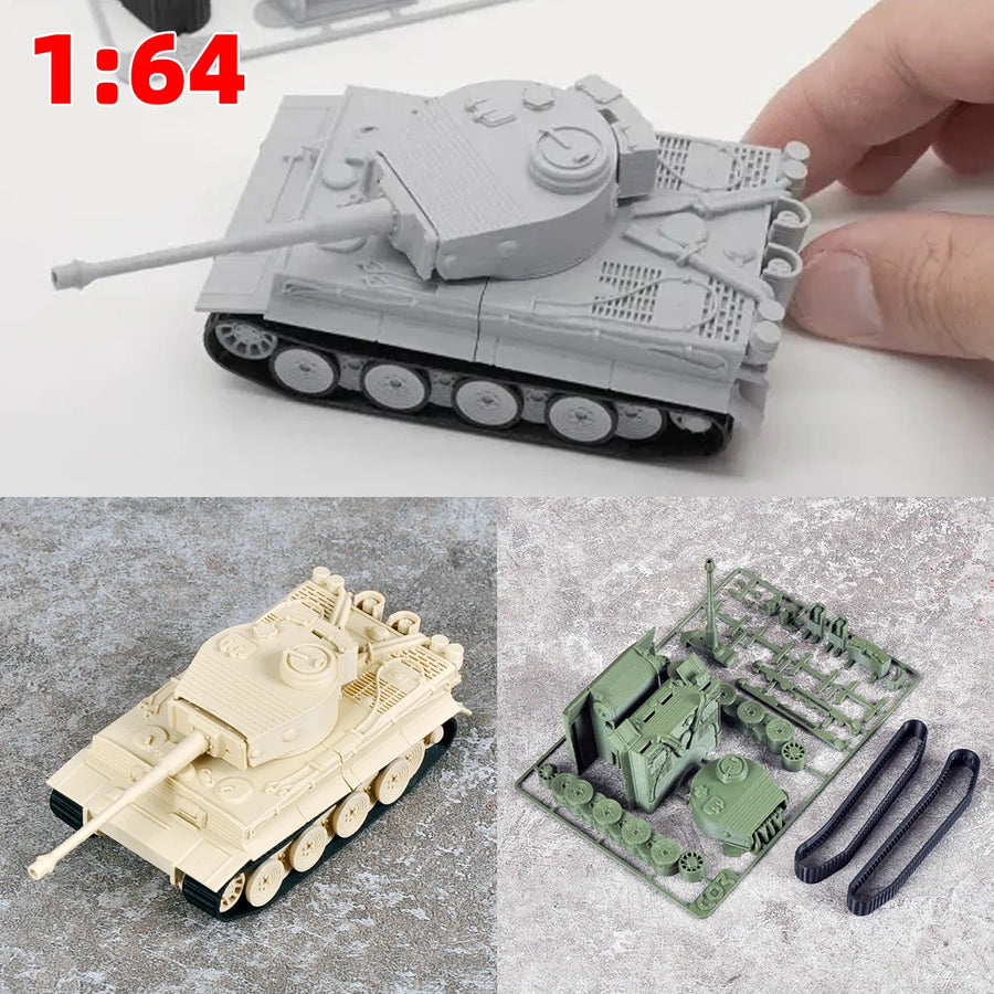Assembly Scale Set Static Plastic Model Kit Germany Tiger 1 Tiger I Tank 1/64