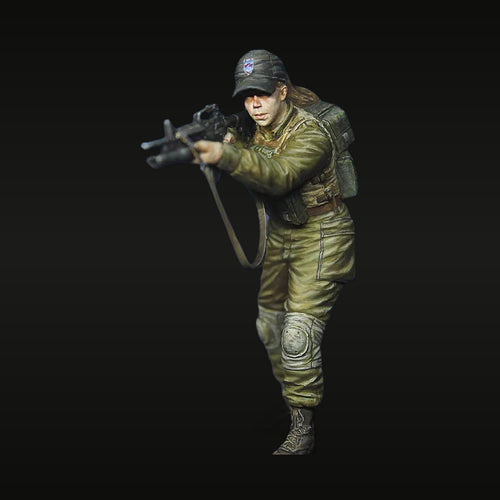 Modern Israeli Female Soldier 1/35 Resin Figure Kit