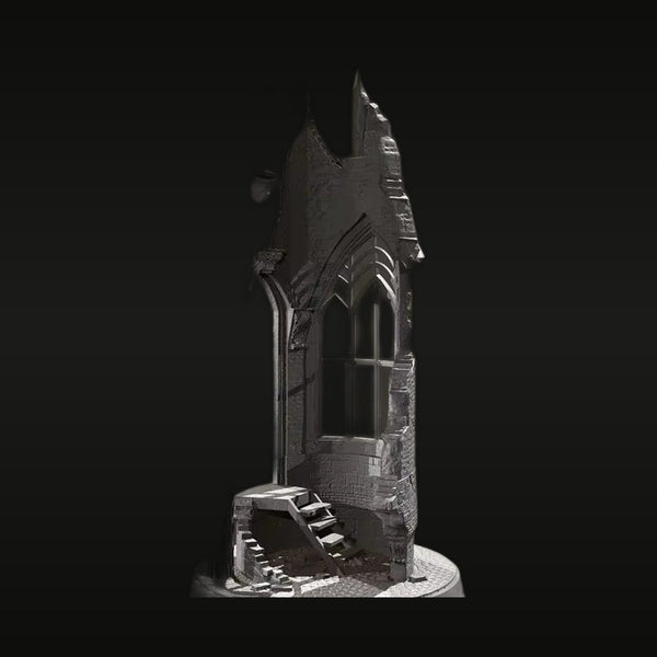 Medieval Ruined Church Tower Section 1/35 Resin Diorama Kit