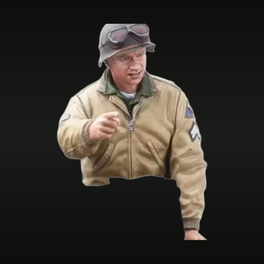 WWII US Army Tank Commander with Goggles 1/16 Resin Figure - unpainted resin model kit