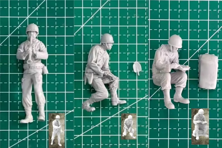 1/35 Scale Die-Cast Resin Figure Model Kit US Soldiers Unassembled and Unpainted