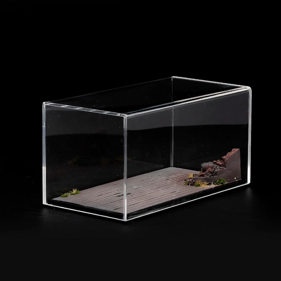 Miniture Manual Handmade Solider Doll Scene Platform with Anti-Dust Cover Display Show for Car Sand Decoration Toys