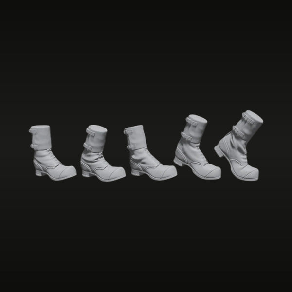 WWII Military Combat Boots Set of 5 1/35 Resin Accessory Kit