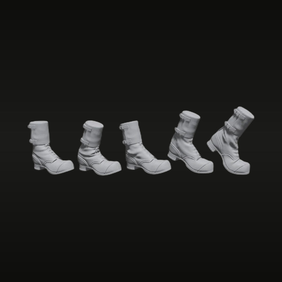 WWII Military Combat Boots Set of 5 1/35 Resin Accessory Kit - unpainted resin model kit