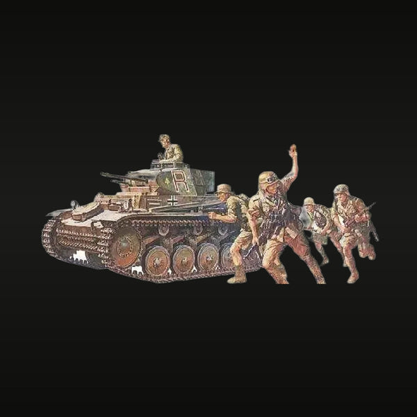 WWII German Panzer III with Infantry Crew 1/35 Resin Diorama Kit