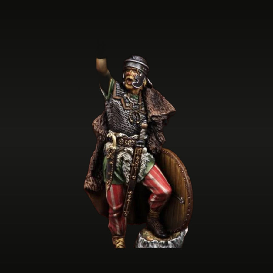 Medieval Germanic Warrior with Axe and Shield 1/24 Resin Figure Kit - unpainted resin model kit