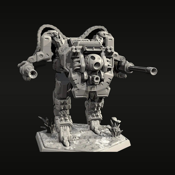 Sci-Fi Heavy Combat Mech Suit with Dual Weapons 55mm Resin Kit