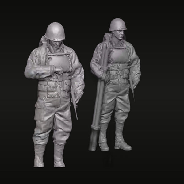 WWII American Rifleman & Engineer Set 1/35 Resin Figure Kit