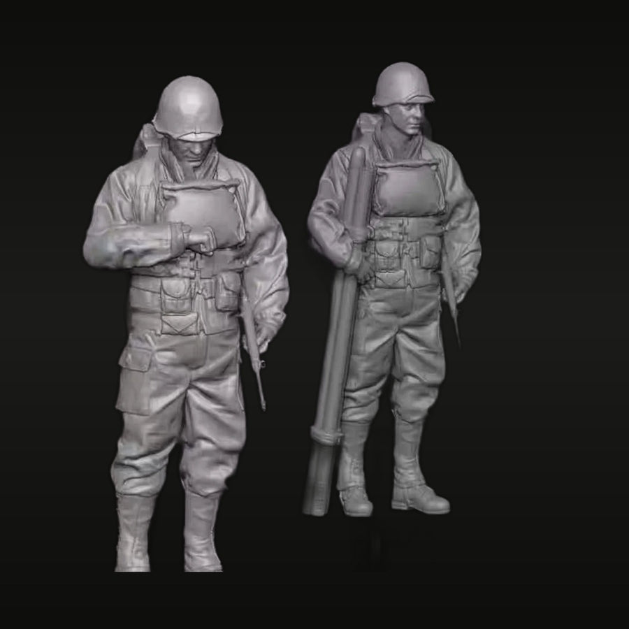 WWII American Rifleman & Engineer Set 1/35 Resin Figure Kit - unpainted resin model kit