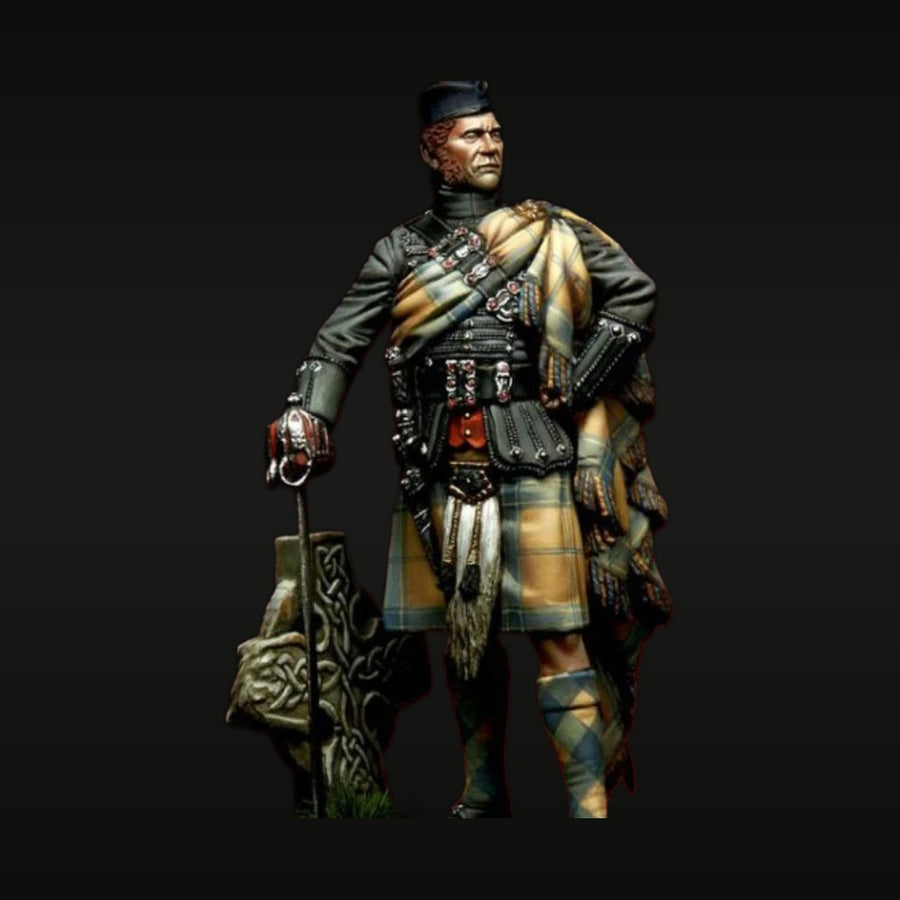 Scottish Highland Officer Bust with Claymore 1/24 Resin Bust Kit - unpainted resin model kit