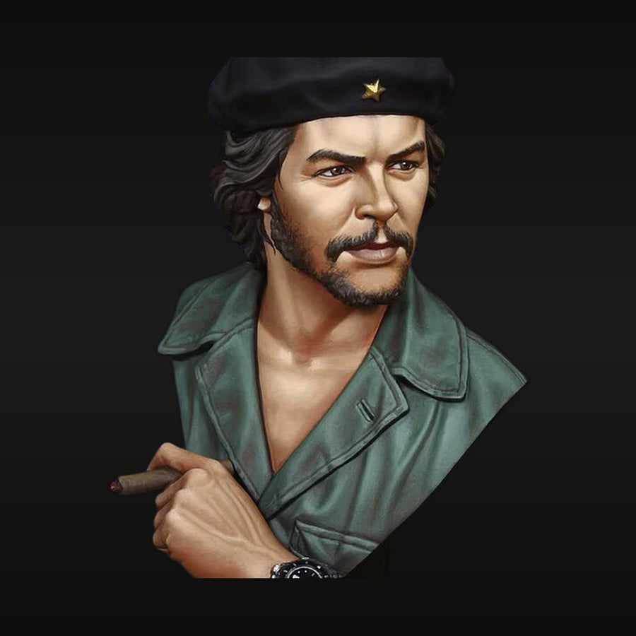 Cold War Revolutionary Male Bust with Beret and Cigar 1/10 Resin Kit - unpainted resin model kit
