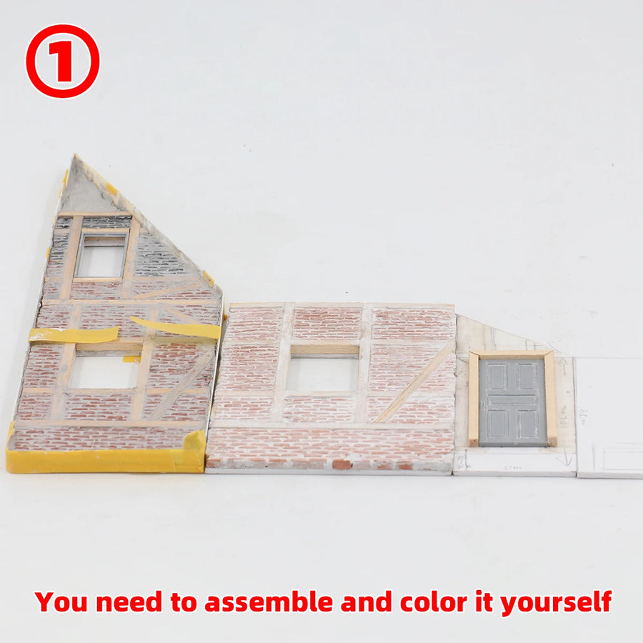 Assembly Architectural Model Sand Table Single-Family Home Bungalow Rural Housing House Diorama Scale Model Kit 1/35 1/32