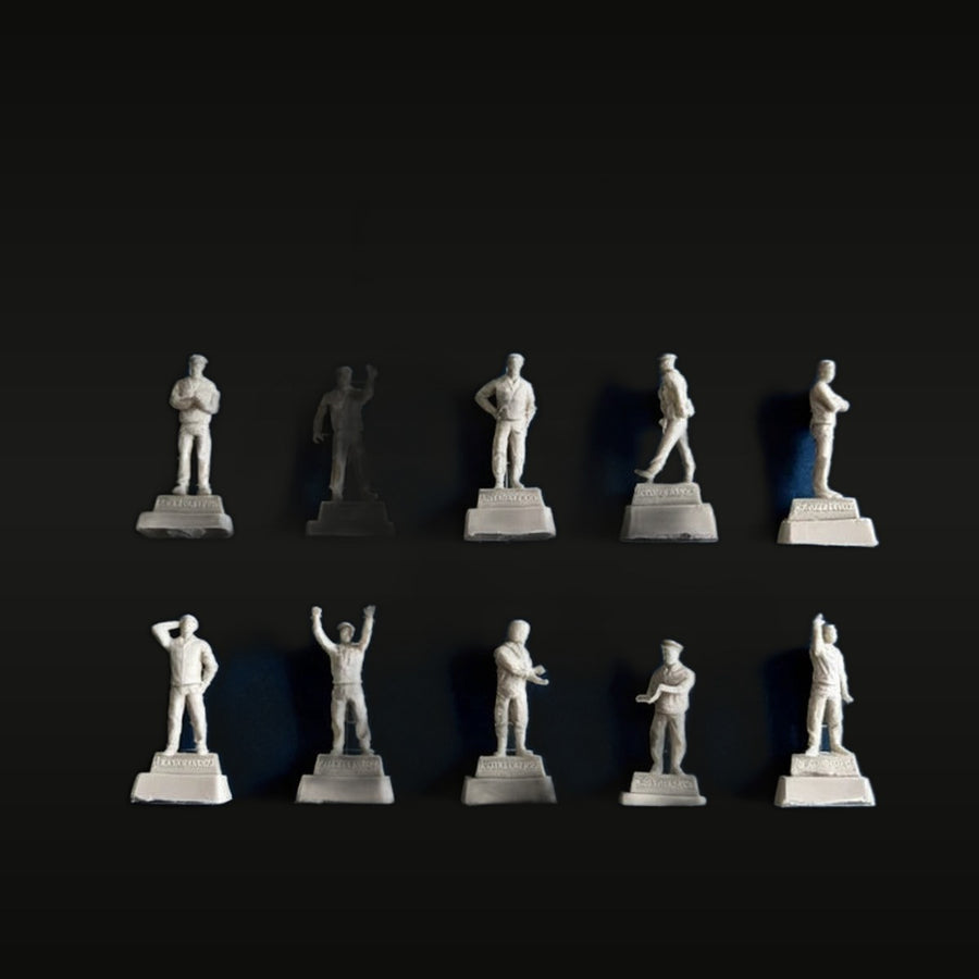 Soviet Aircraft Ground Crew 1/72 Scale Resin 10-Figure Set - unpainted resin model kit