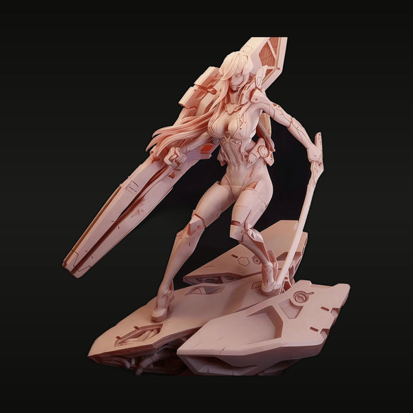 Cyberpunk Female Warrior with Cannon 75mm Resin Figure Kit