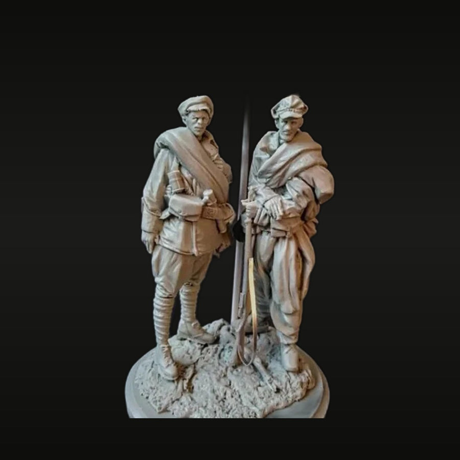 WWI British Infantry Soldiers with Bayonet 1/24 Resin Diorama Kit - unpainted resin model kit