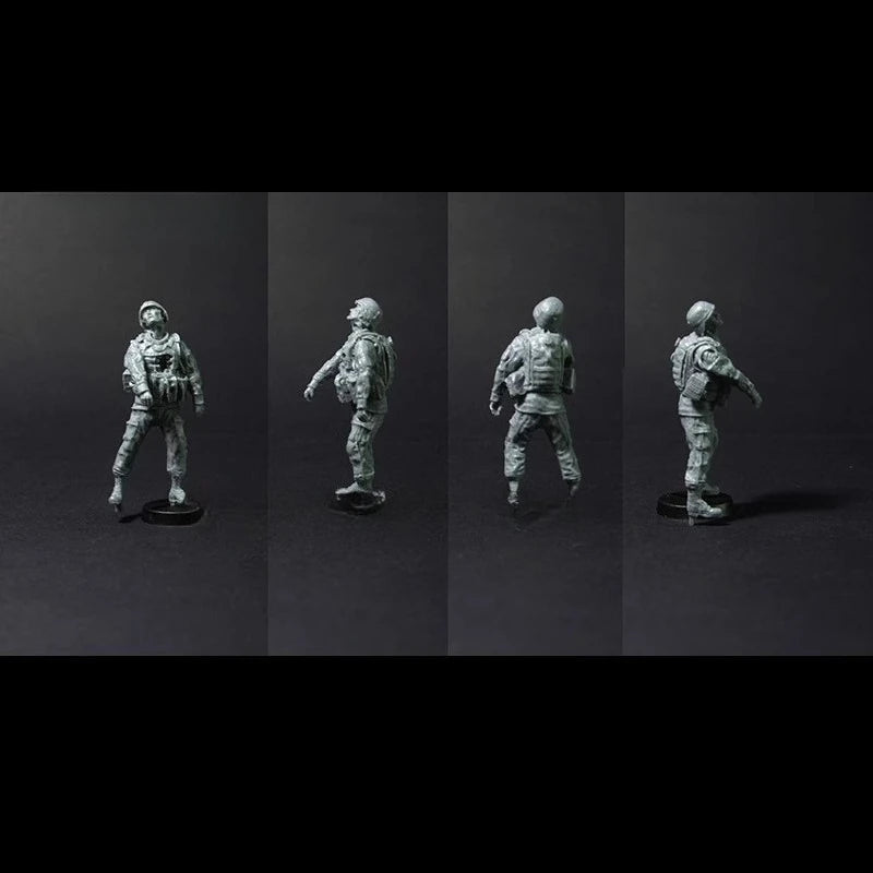 Modern US Soldiers with M4 Rifles Action Poses 1/35 Resin Figure Set of 4 - unpainted resin model kit