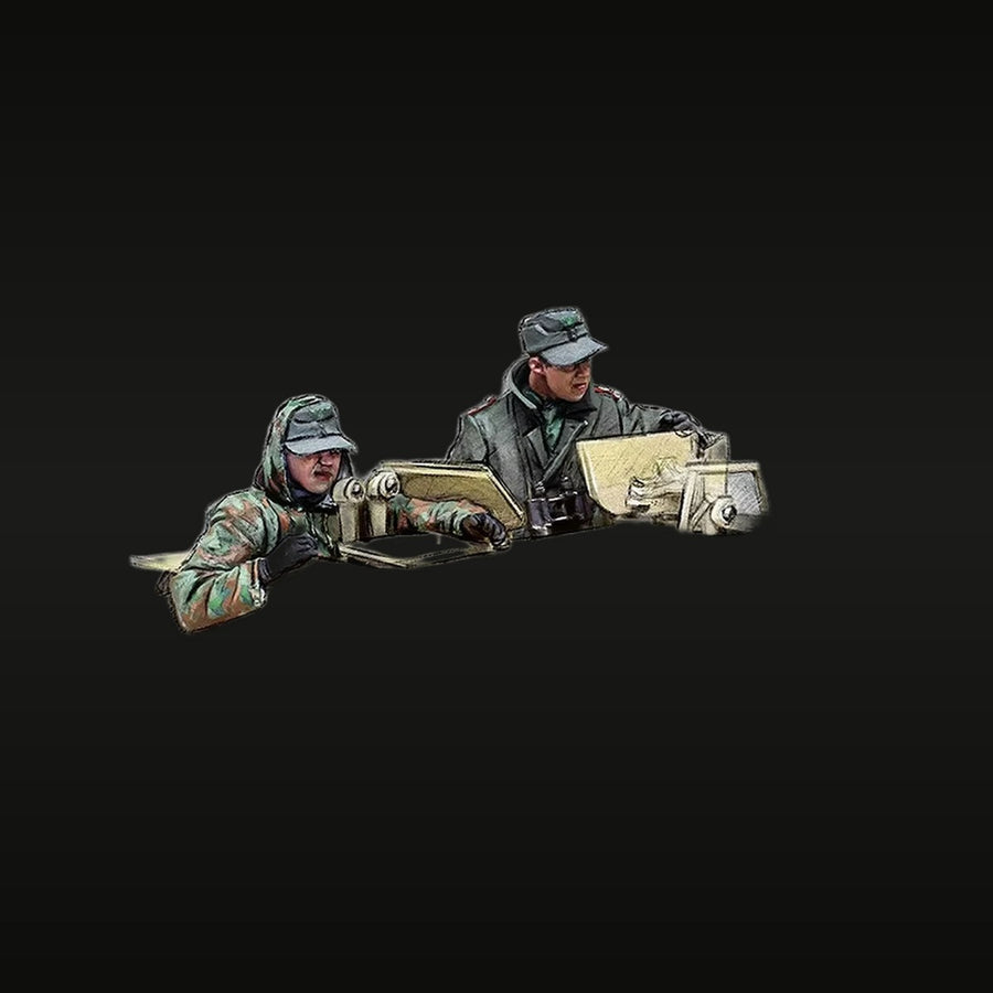 WWII German Officers with Tactical Map 1/35 Resin Diorama - unpainted resin model kit