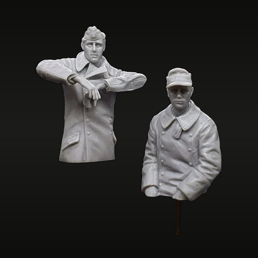 WWII German Radio Operator & Driver Bust Set 1/35 Resin Kit - unpainted resin model kit