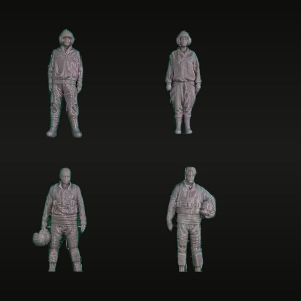 Modern Jet Pilot 4-Figure Set 1/48 Resin Model Kit