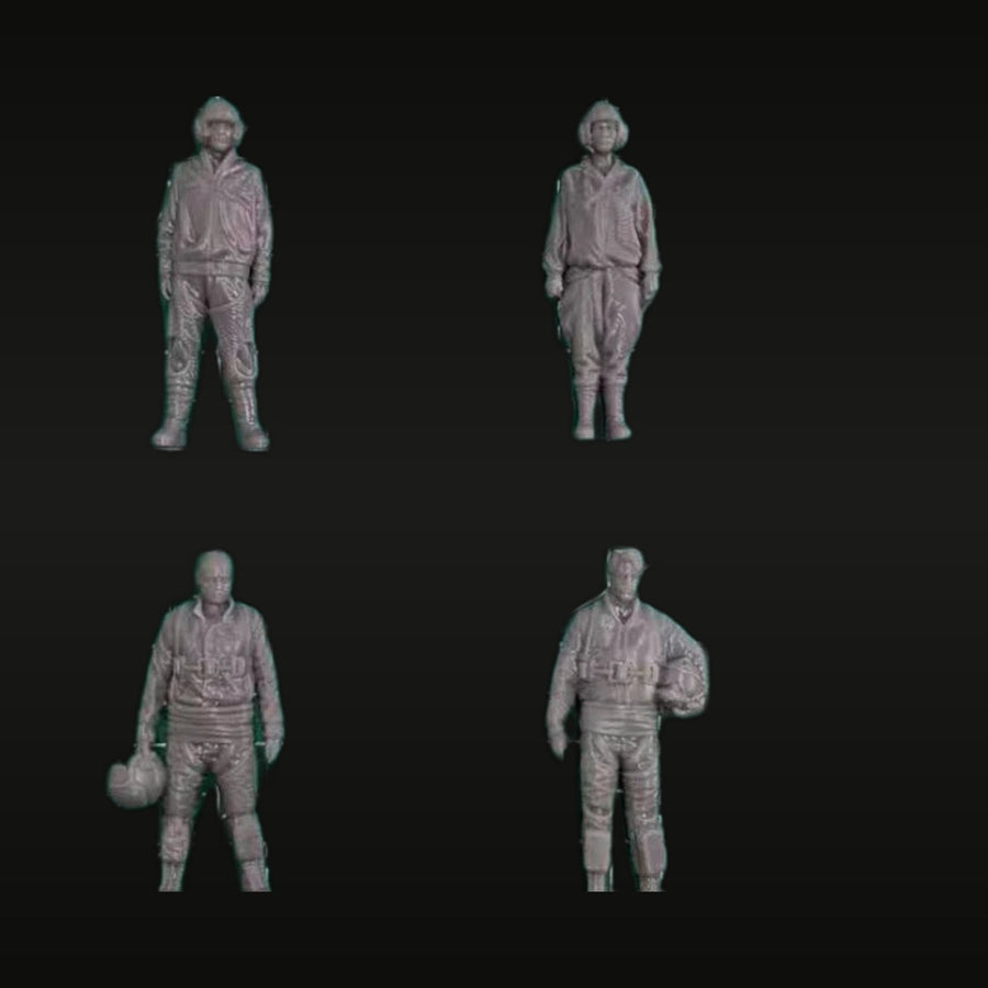 Modern Jet Pilot 4-Figure Set 1/48 Resin Model Kit - unpainted resin model kit