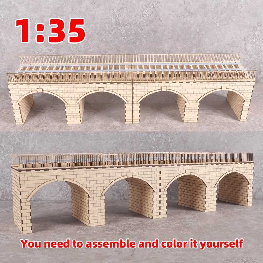 Assembly Architectural Model Sand Table Bridge Wooden Bridge Steel Bridge RAILWAY BRIDGE Diorama Scale Model Kit 1/35