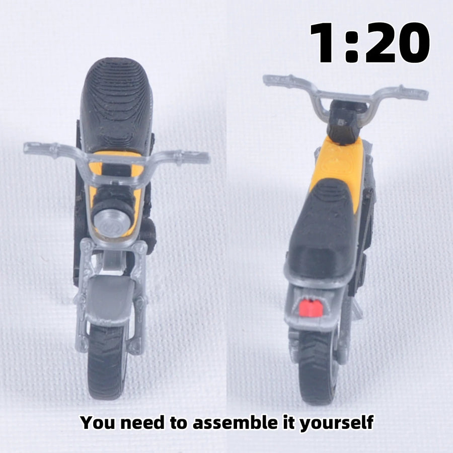 Yellow & Black Cafe Racer Motorcycle 1/20 Resin Model Kit - resin model view 5