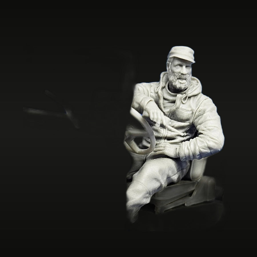 Modern Figure Seated with Steering Wheel 1/35 Resin Figure - unpainted resin model kit