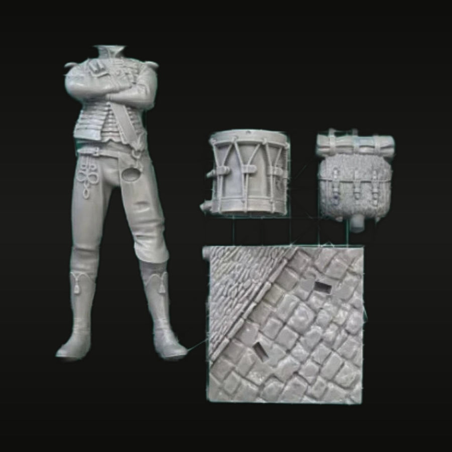 Napoleonic Imperial Guard Drummer 120mm Resin Figure Kit - unpainted resin model kit