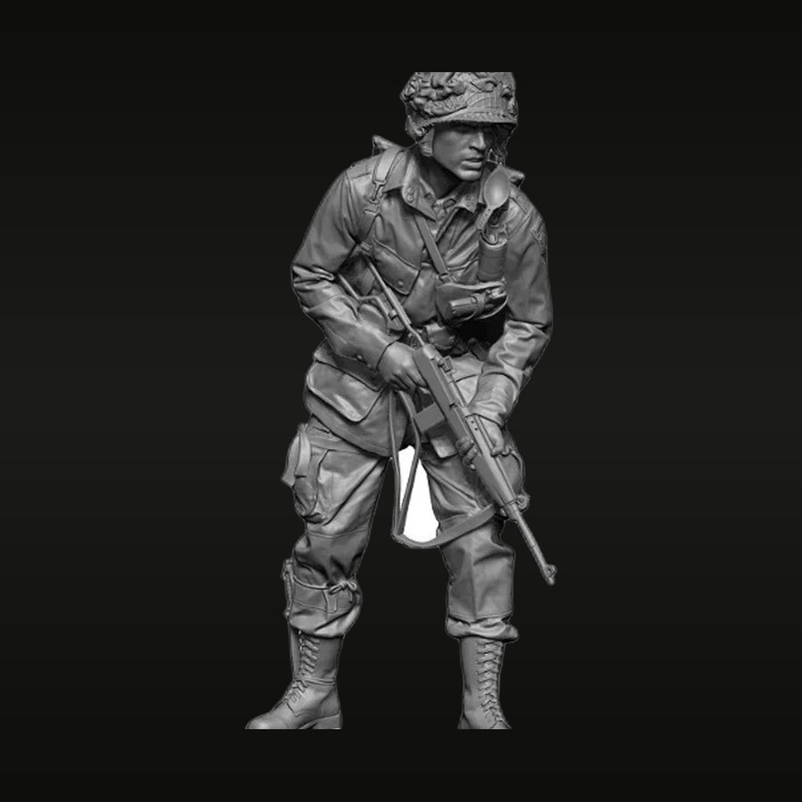 WWII US Paratrooper with M1 Garand 1/35 Resin Figure Kit - unpainted resin model kit