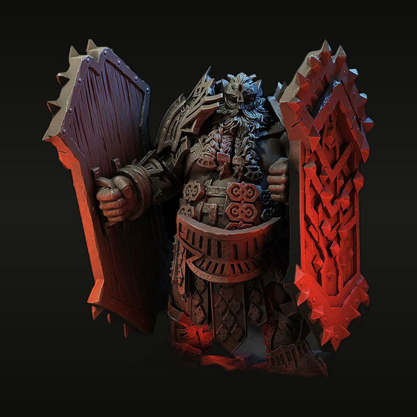 Dwarf Warrior with Dual Axes 75mm Resin Figure Kit