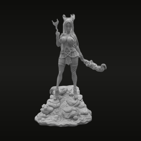 Fantasy Female Demon with Trident 1/24 Resin Figure Kit