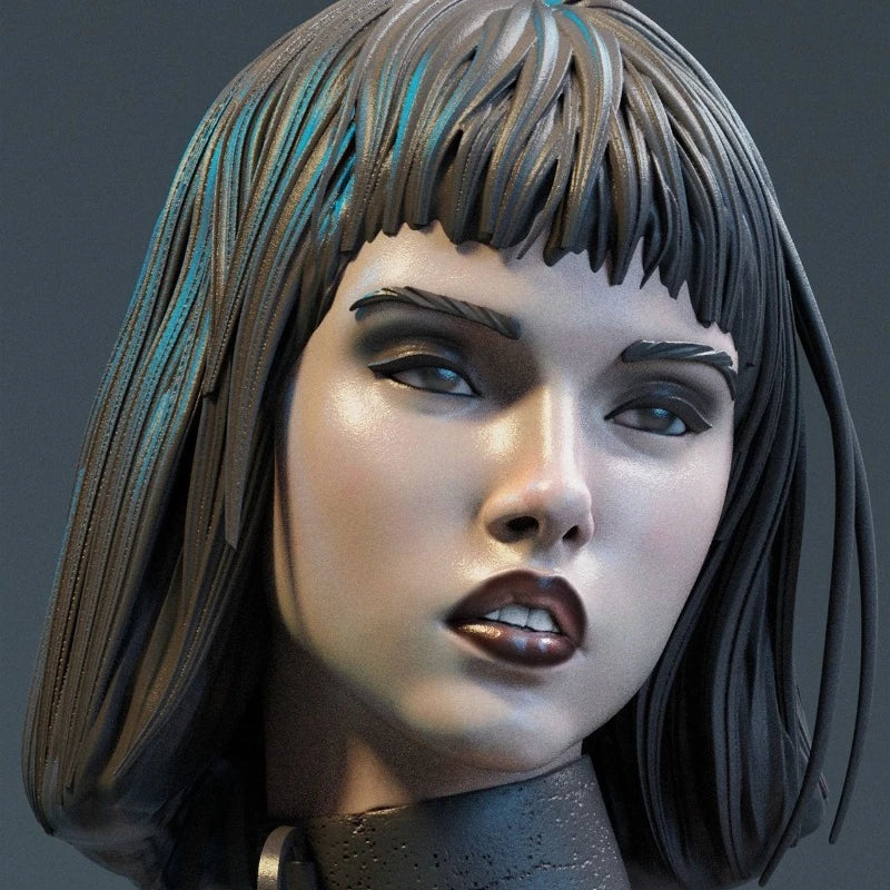 Imprisoned Girl with Short Black Hair 1/24 Resin Figure Kit - resin model view 2