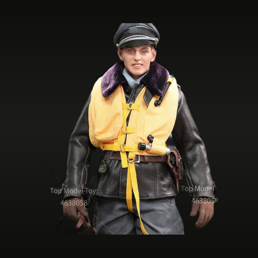 WWII German Luftwaffe Pilot with Yellow Life Vest 1/6 Resin Figure - unpainted resin model kit