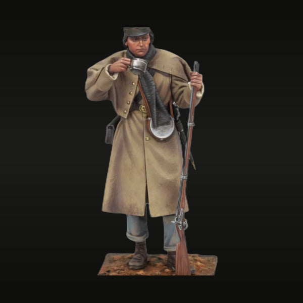 American Civil War Confederate Infantryman with Cup 75mm Resin Figure