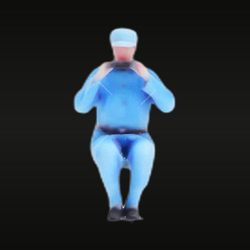 Chinese Red Army Soldier in Blue Uniform 1/24 Resin Figure