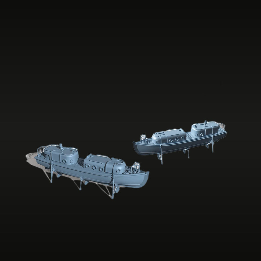 WWII US Navy Utility Boats Set 1/496 Resin Ship Kit - unpainted resin model kit