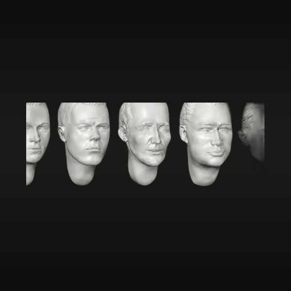 Male Head Assortment Pack 1/35 Scale Resin Miniature Busts Kit