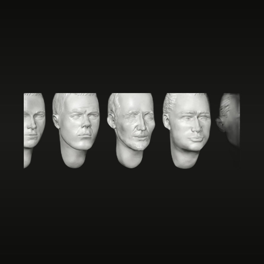 Male Head Assortment Pack 1/35 Scale Resin Miniature Busts Kit - unpainted resin model kit