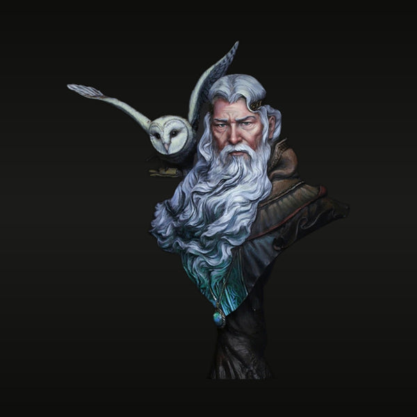 Fantasy Wizard with Owl Familiar Resin Bust Kit