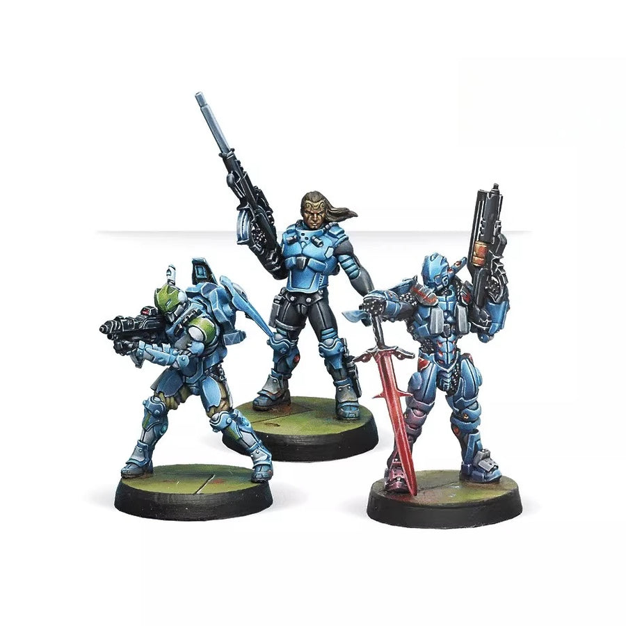 Corvus Canis Battle Group Sci-Fi Soldiers 28mm Painted Resin Figure Set - resin model view 2