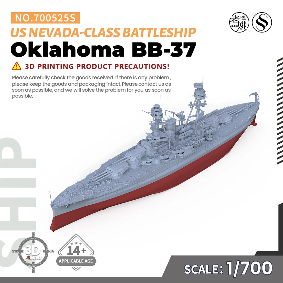 MRY-SFW SS700525/S 1/700 Military Model Kit US Oklahoma Nevada-Class Battleship BB-37