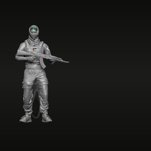 Modern Palestinian Fighter with AK-47 Tactical Gear 1/35 Resin Figure Kit