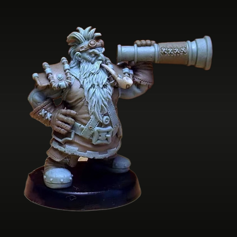 Dwarf Commander with Telescope 38mm Resin Figure - unpainted resin model kit